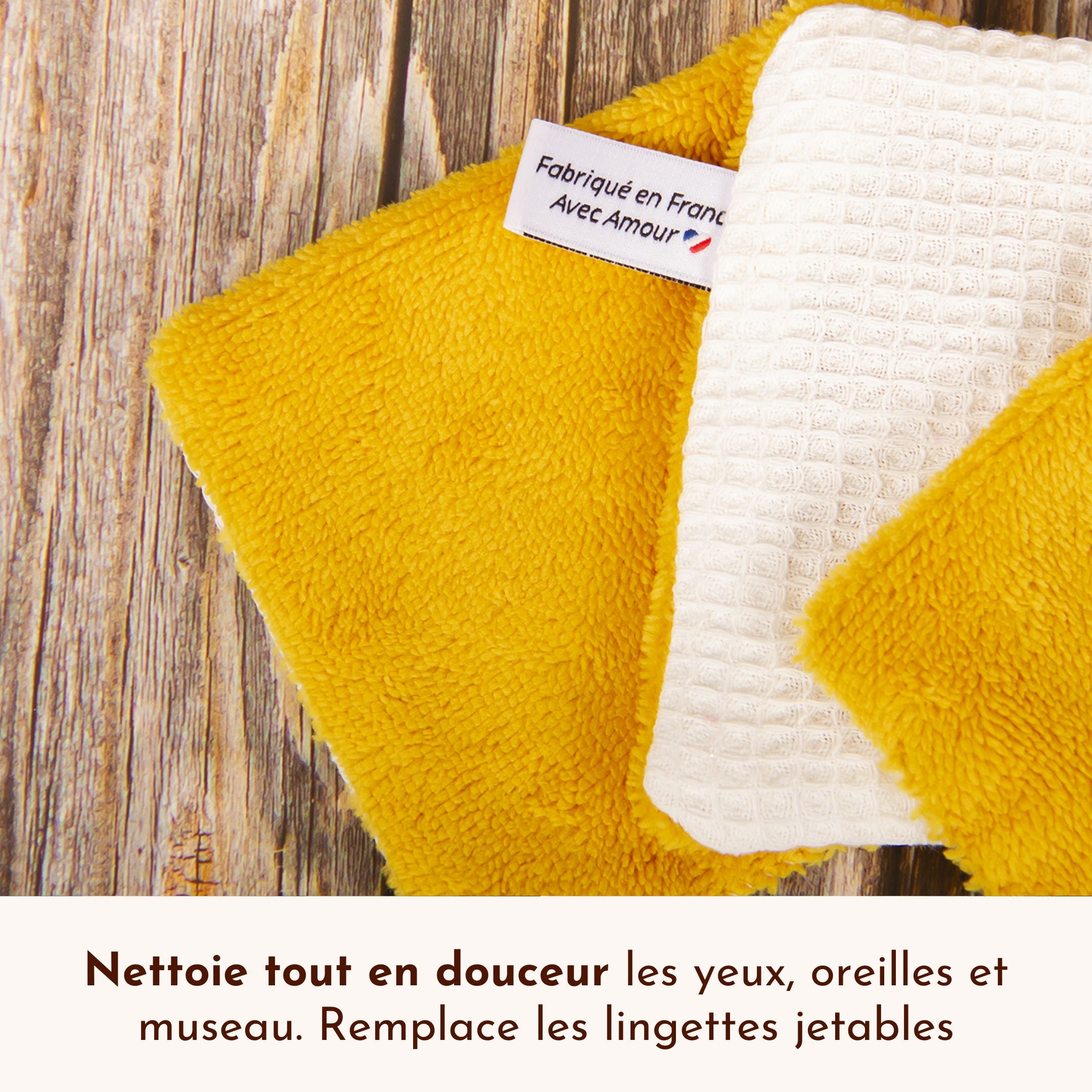 Lingettes lavables 2 en 1 ocre