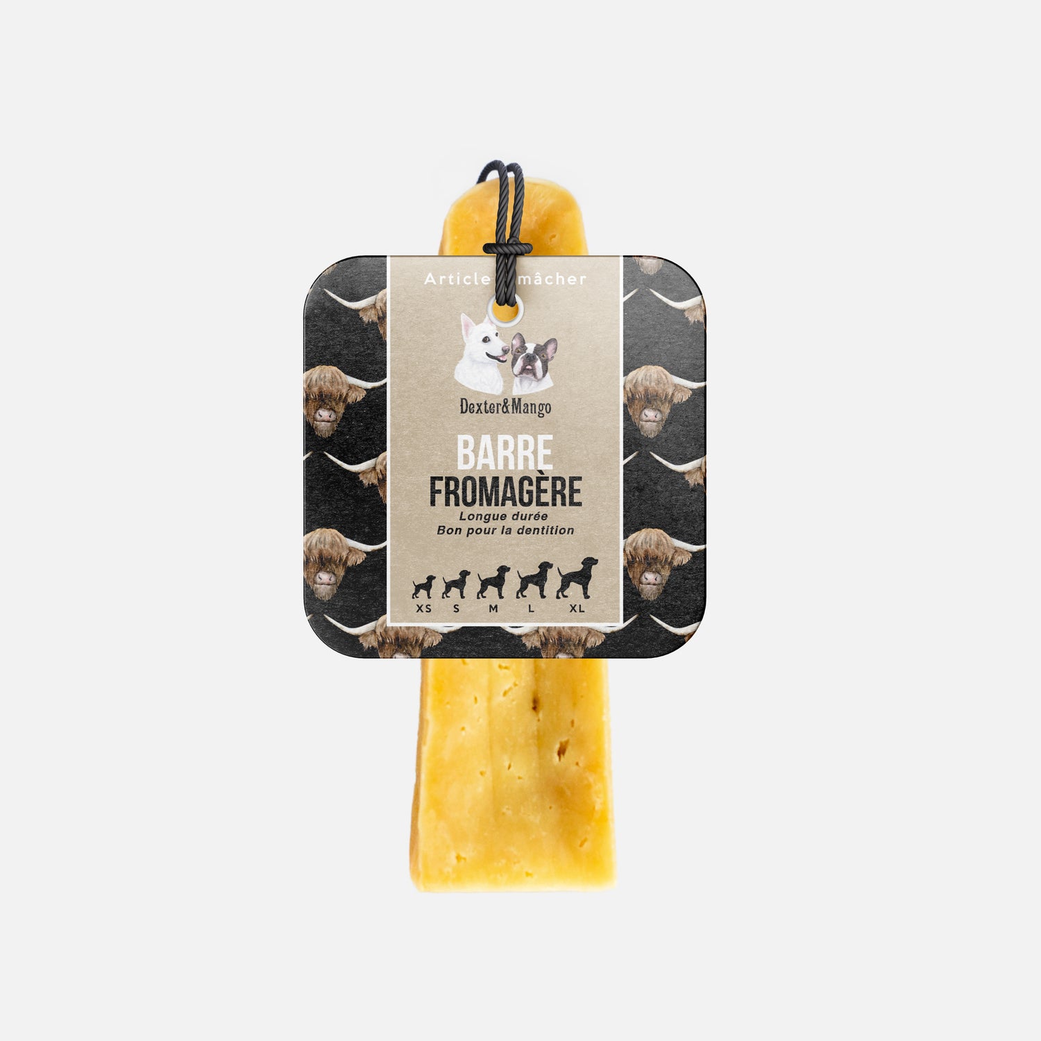 Barre fromagère Dexter & Mango pour chien, idéale pour la mastication