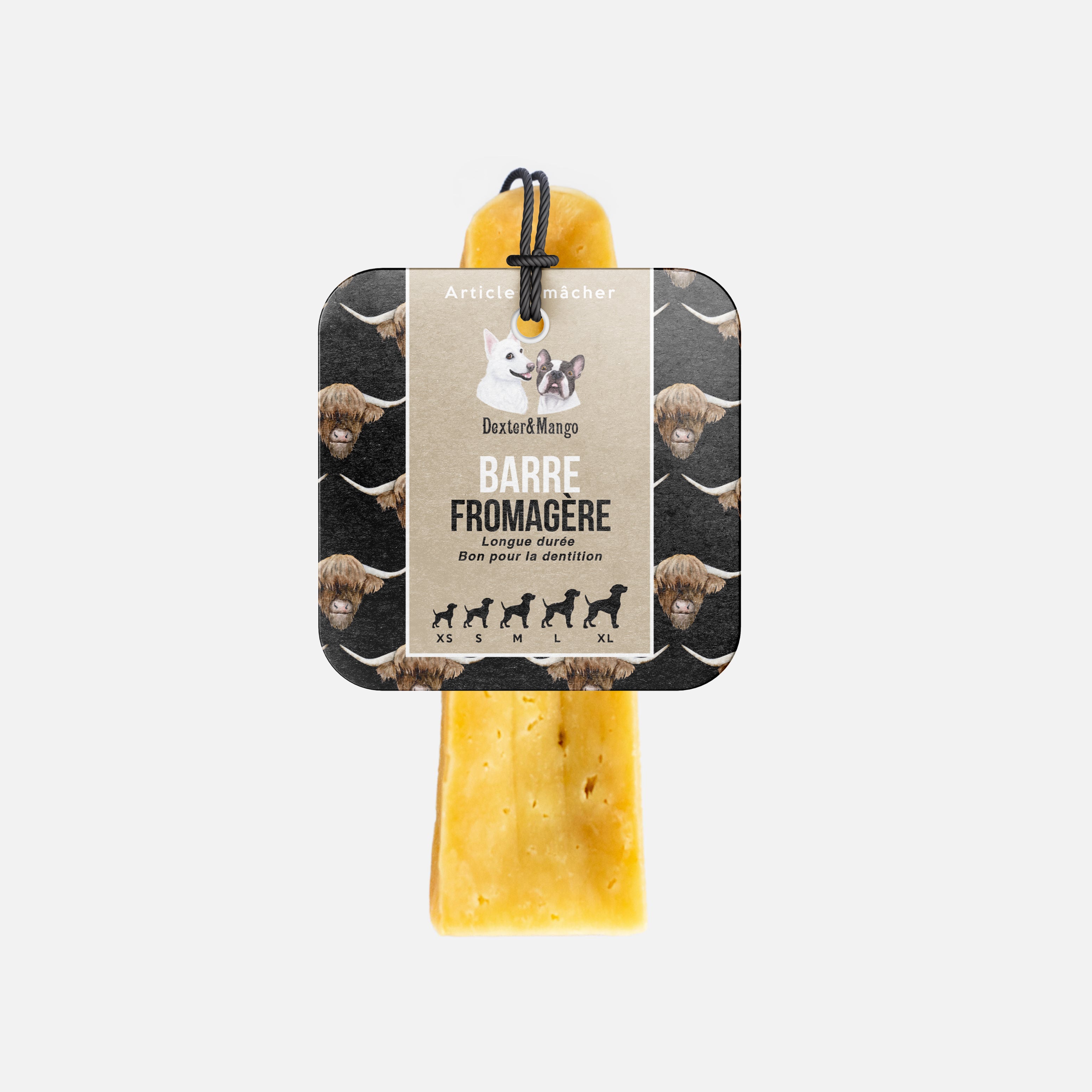 Barre fromagère Dexter & Mango pour chien, idéale pour la mastication