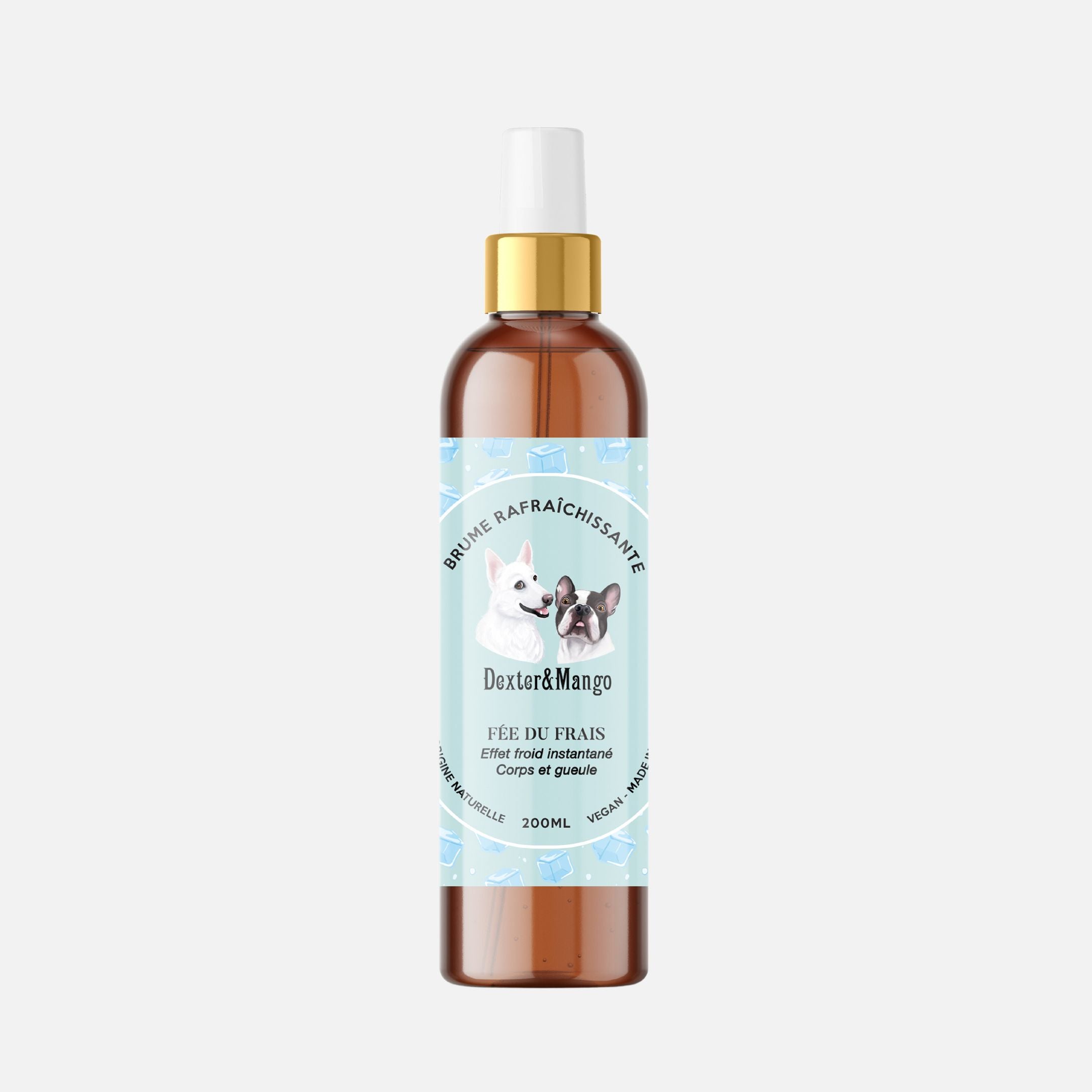 Brume rafraîchissante Fée du Frais pour chien et chat - Effet froid instantané et hydratation naturelle.