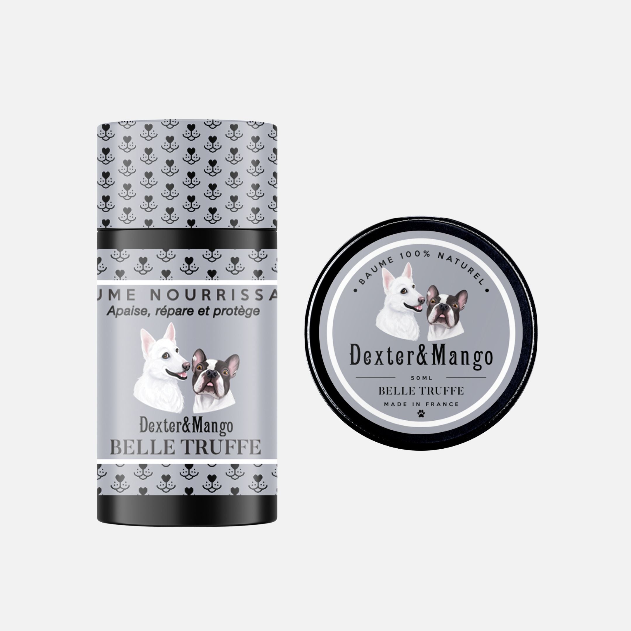 Duo de soins Belle Truffe Dexter & Mango pour hydrater la truffe du chien