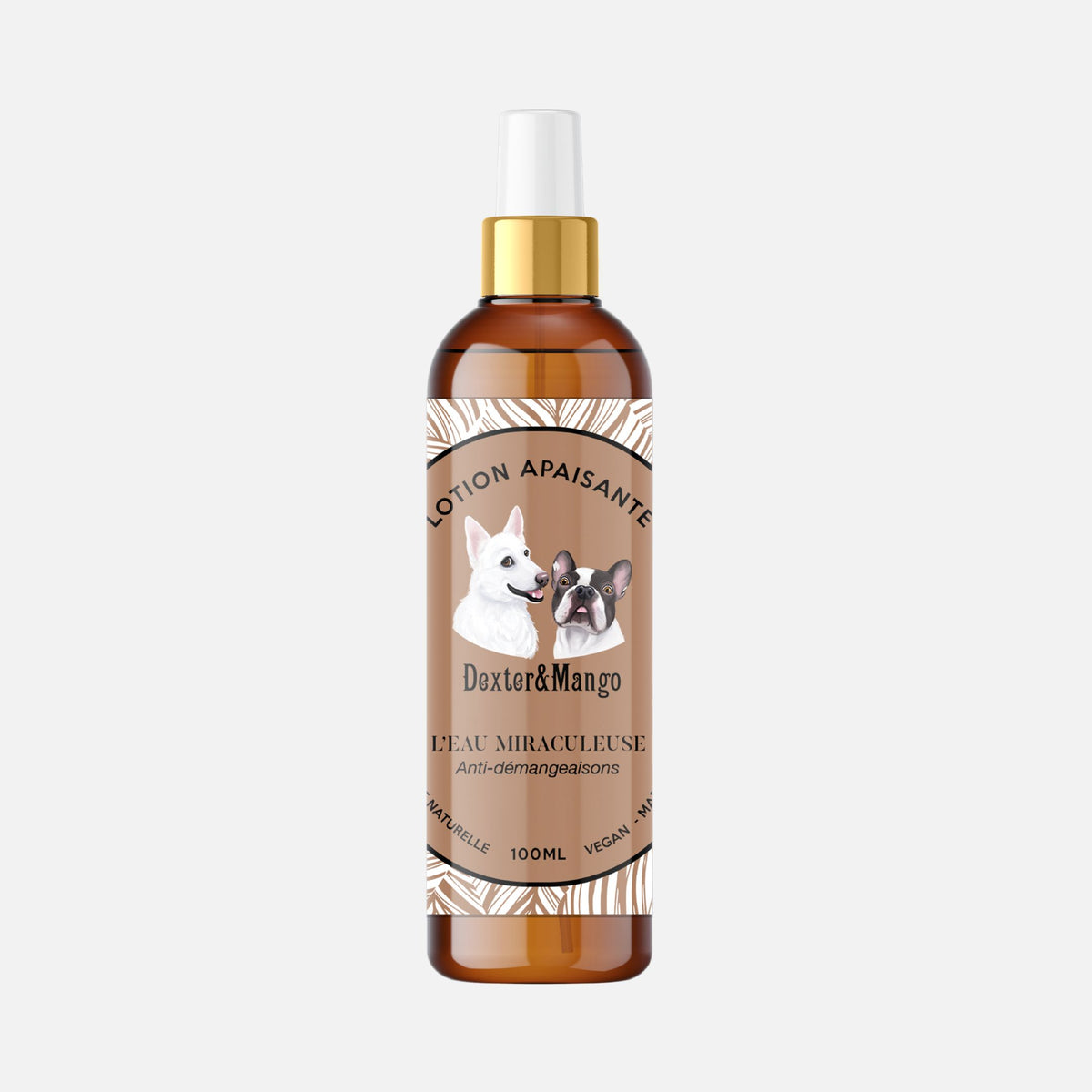 Flacon de l’eau miraculeuse anti-démangeaisons pour chien Dexter & Mango