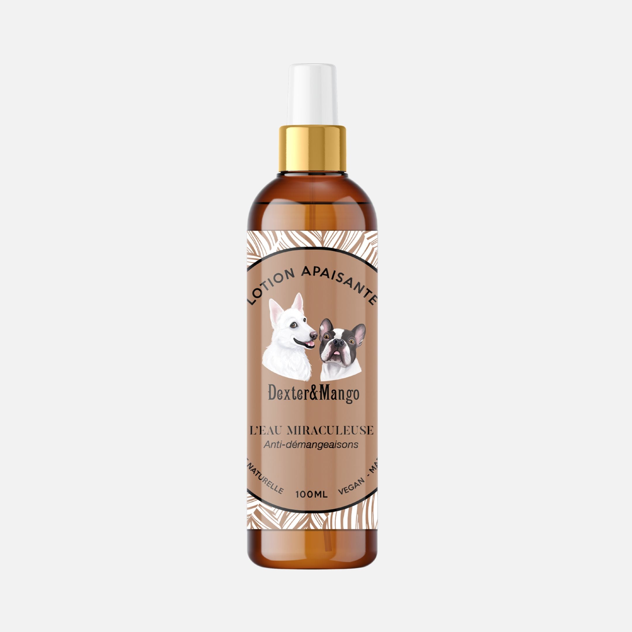 Flacon de l’eau miraculeuse anti-démangeaisons pour chien Dexter & Mango