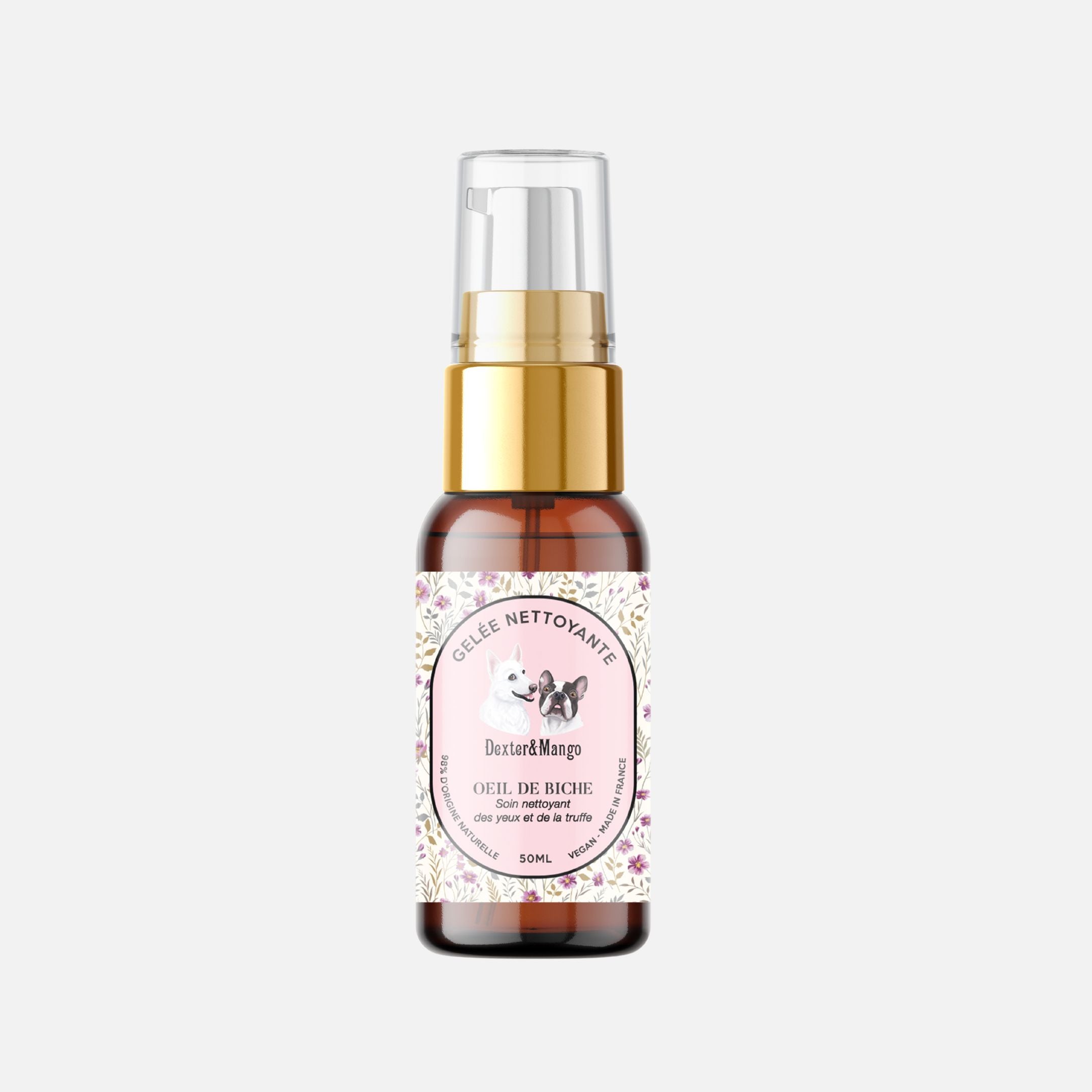 Flacon de gelée nettoyante Oeil de Biche pour chiens, soin naturel pour les yeux et plis
