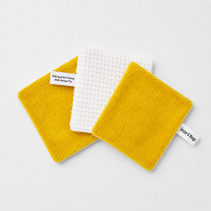 Lingettes lavables 2 en 1 ocre