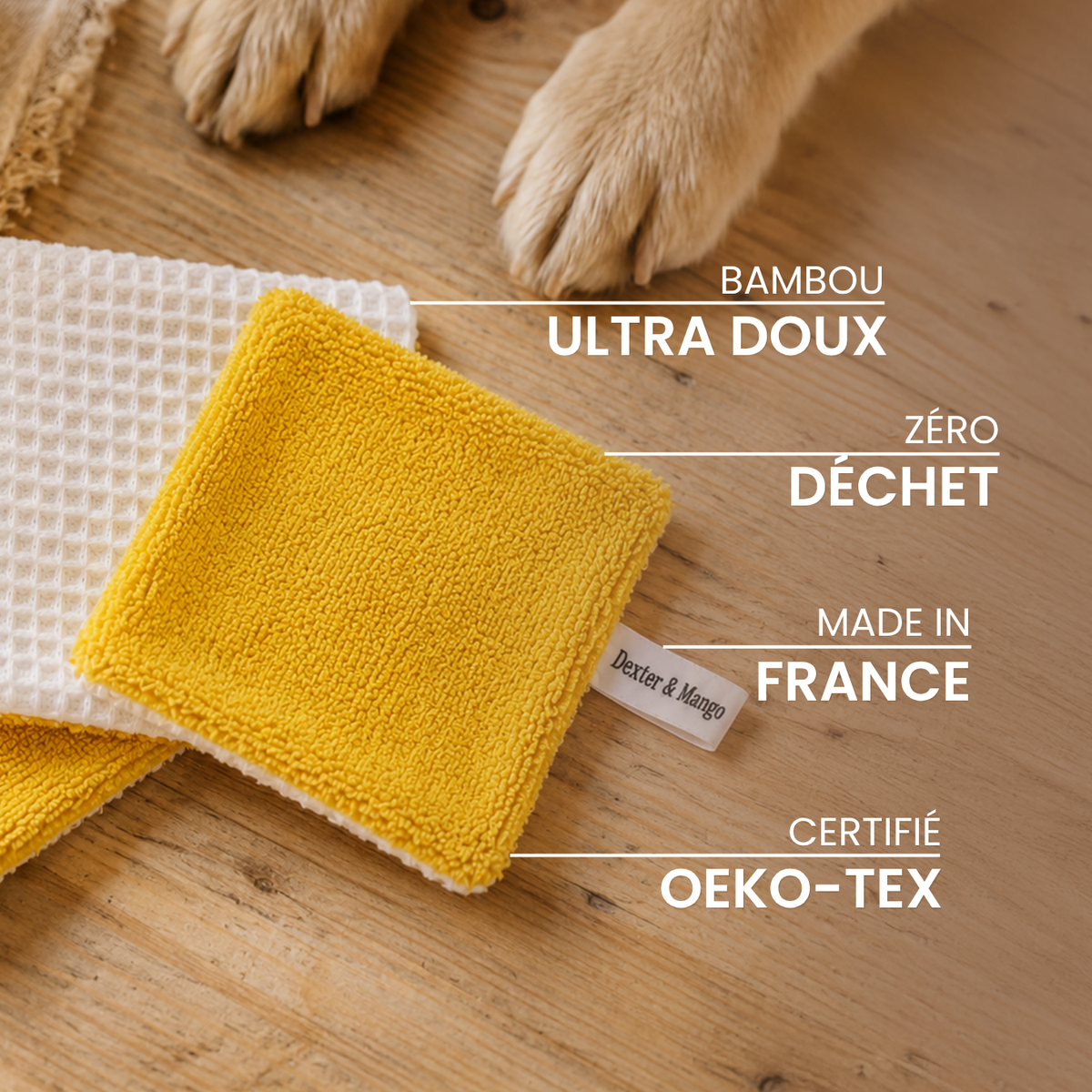 Lingettes lavables 2 en 1 ocre