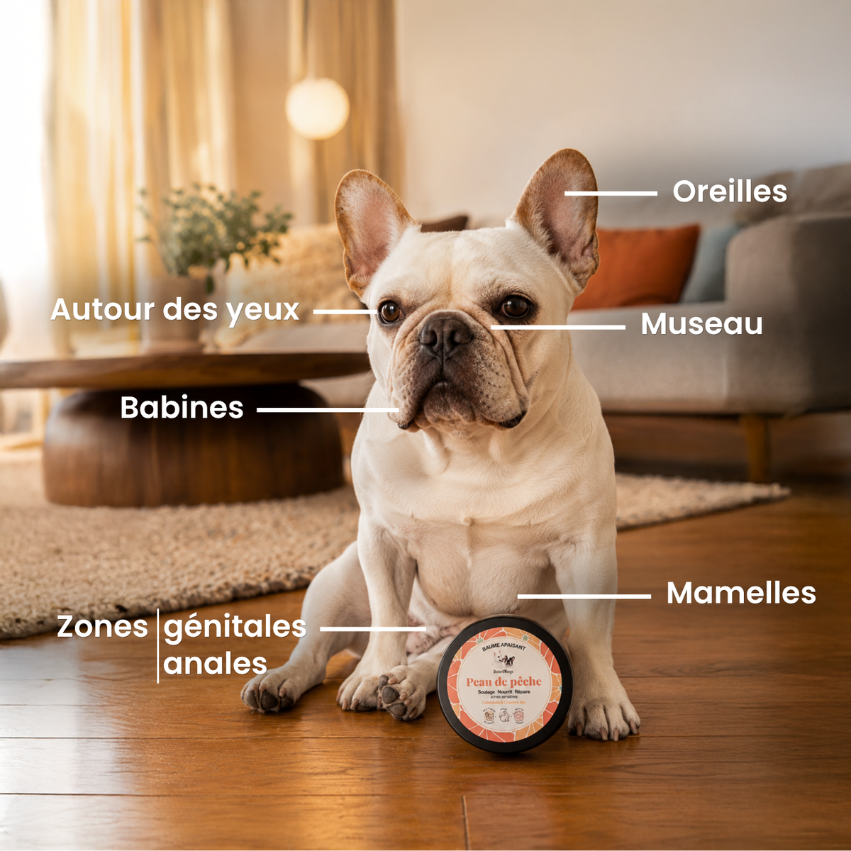 Baume Peau de Pêche : Soin des zones sensibles du chien