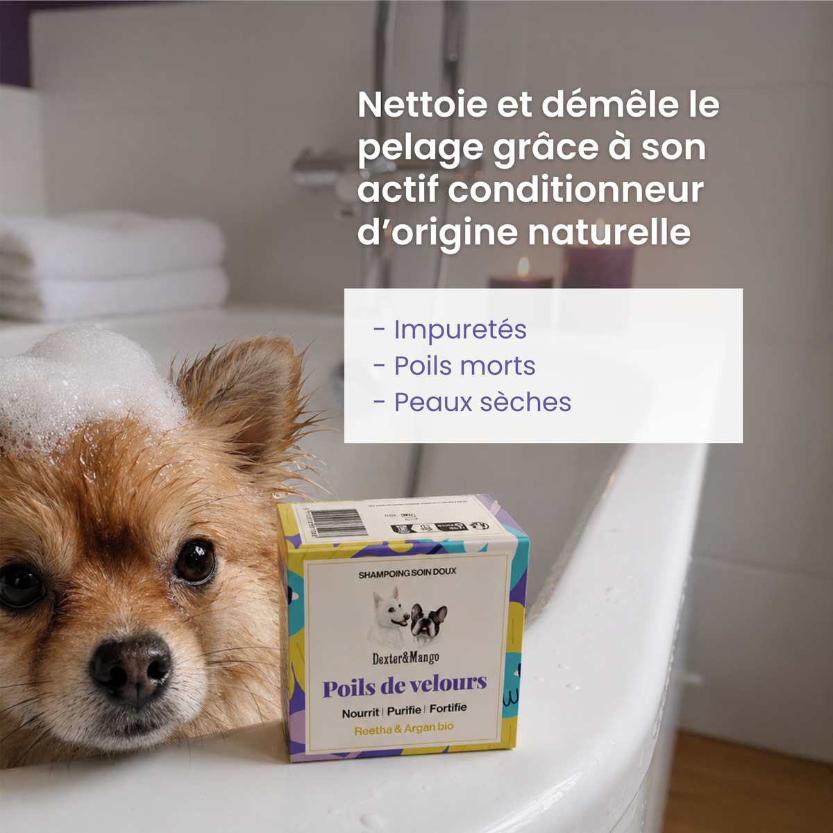 Shampoing Poils de velours solide : Soin doux