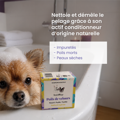 Shampoing Poils de velours solide : Soin doux