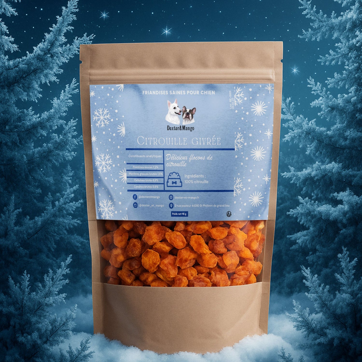 Un sachet de friandises 100% citrouille