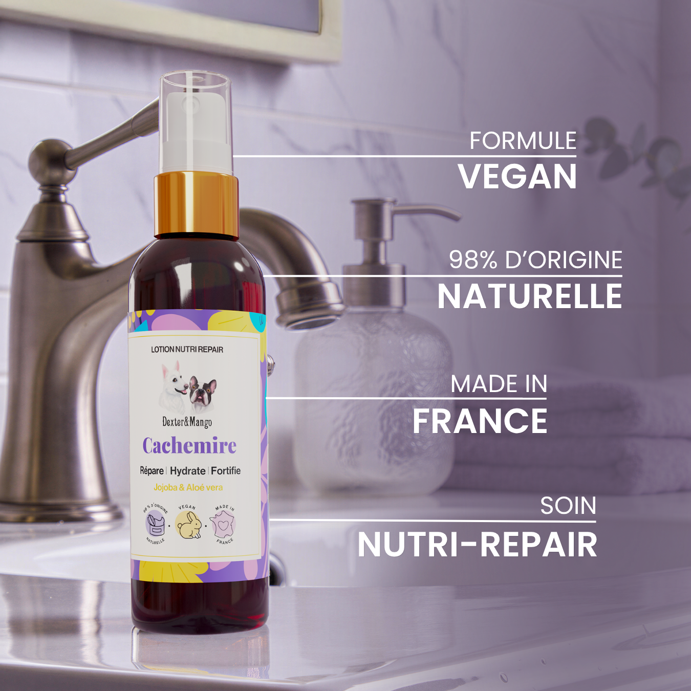 Lotion pour pelage chien et chat : Nutri Repair Cachemire