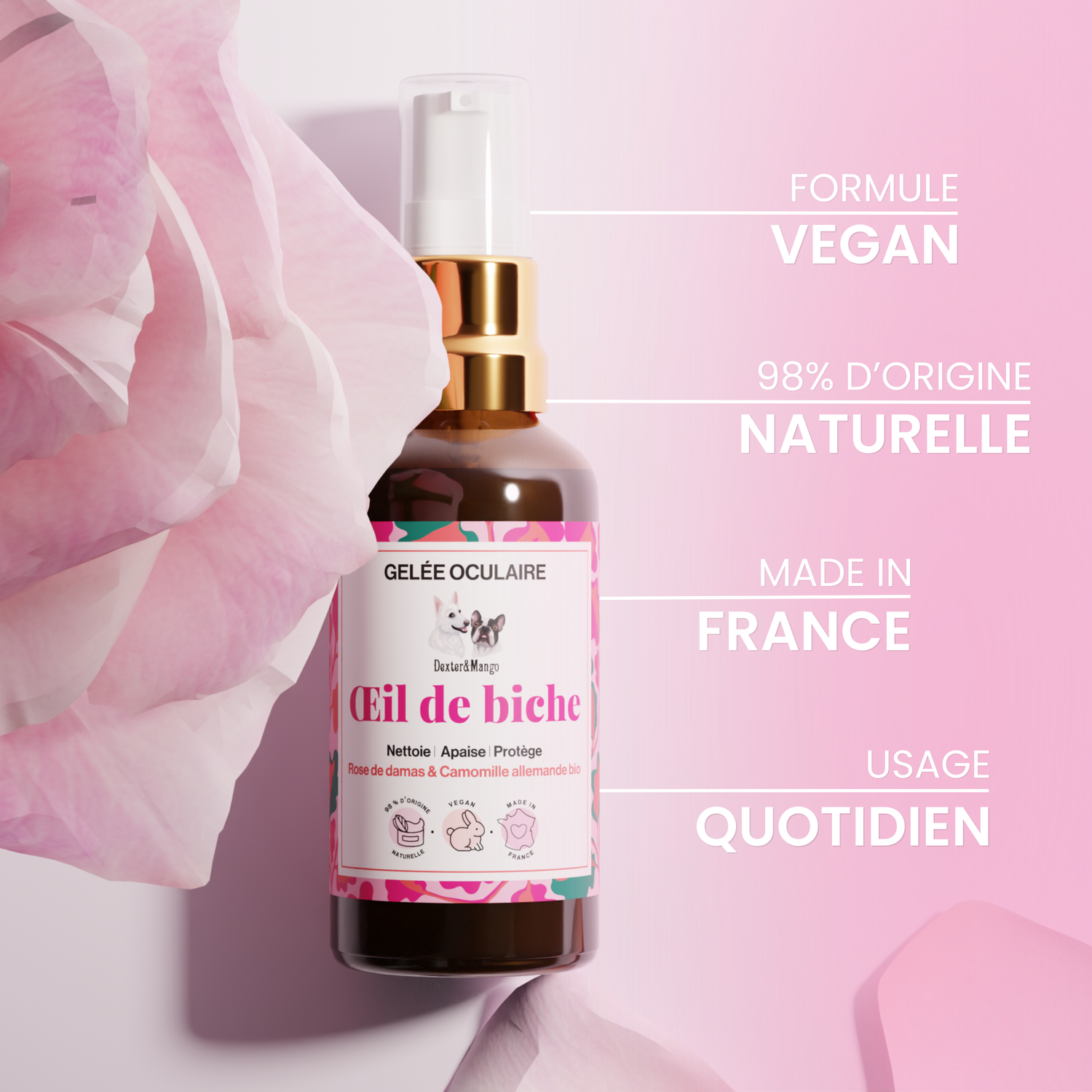Nettoyant yeux chien : Œil de biche