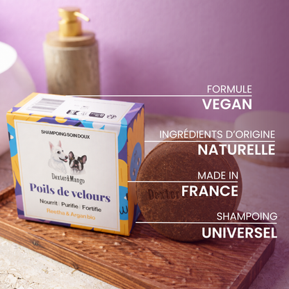 Shampoing Poils de velours solide : Soin doux