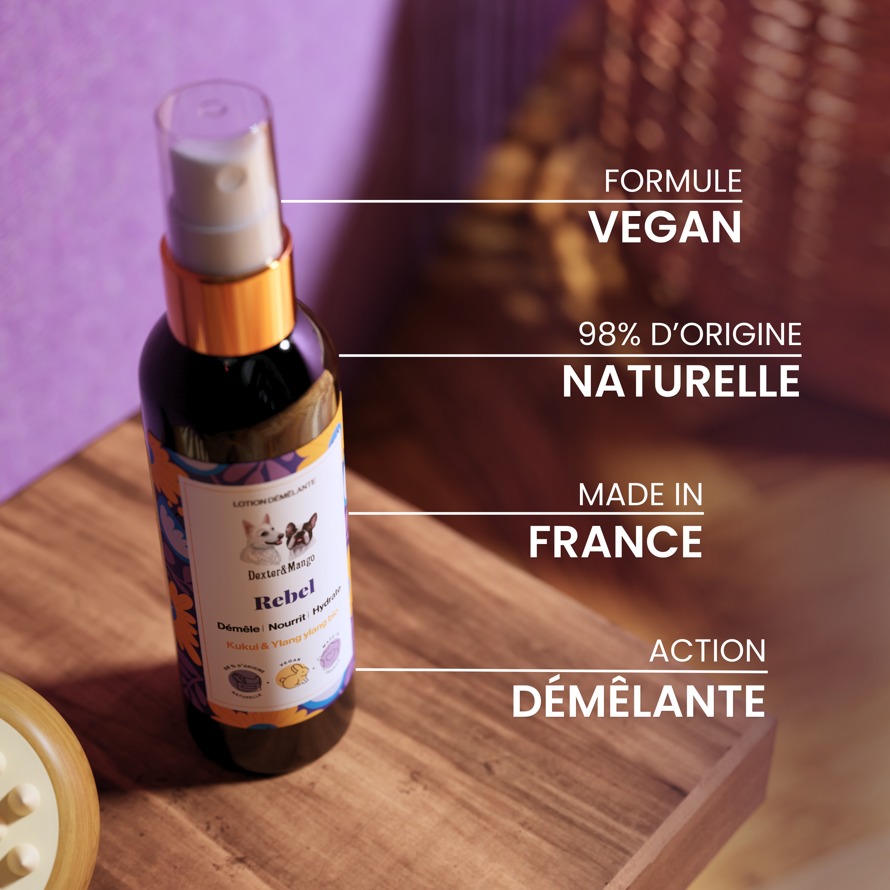 Démélant chien et chat : La lotion Rebel