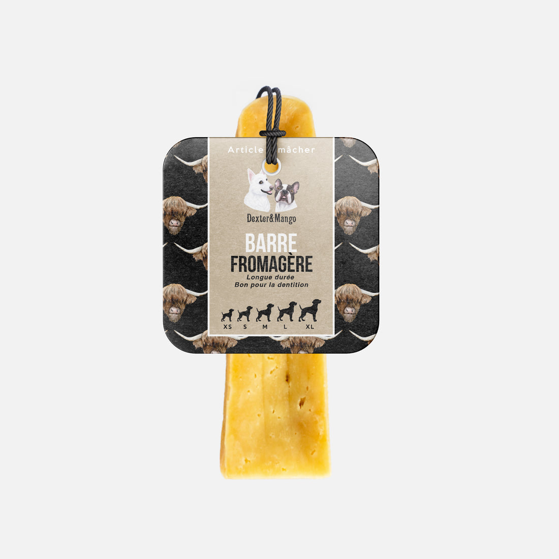Barre fromagère Dexter & Mango pour chien, idéale pour la mastication