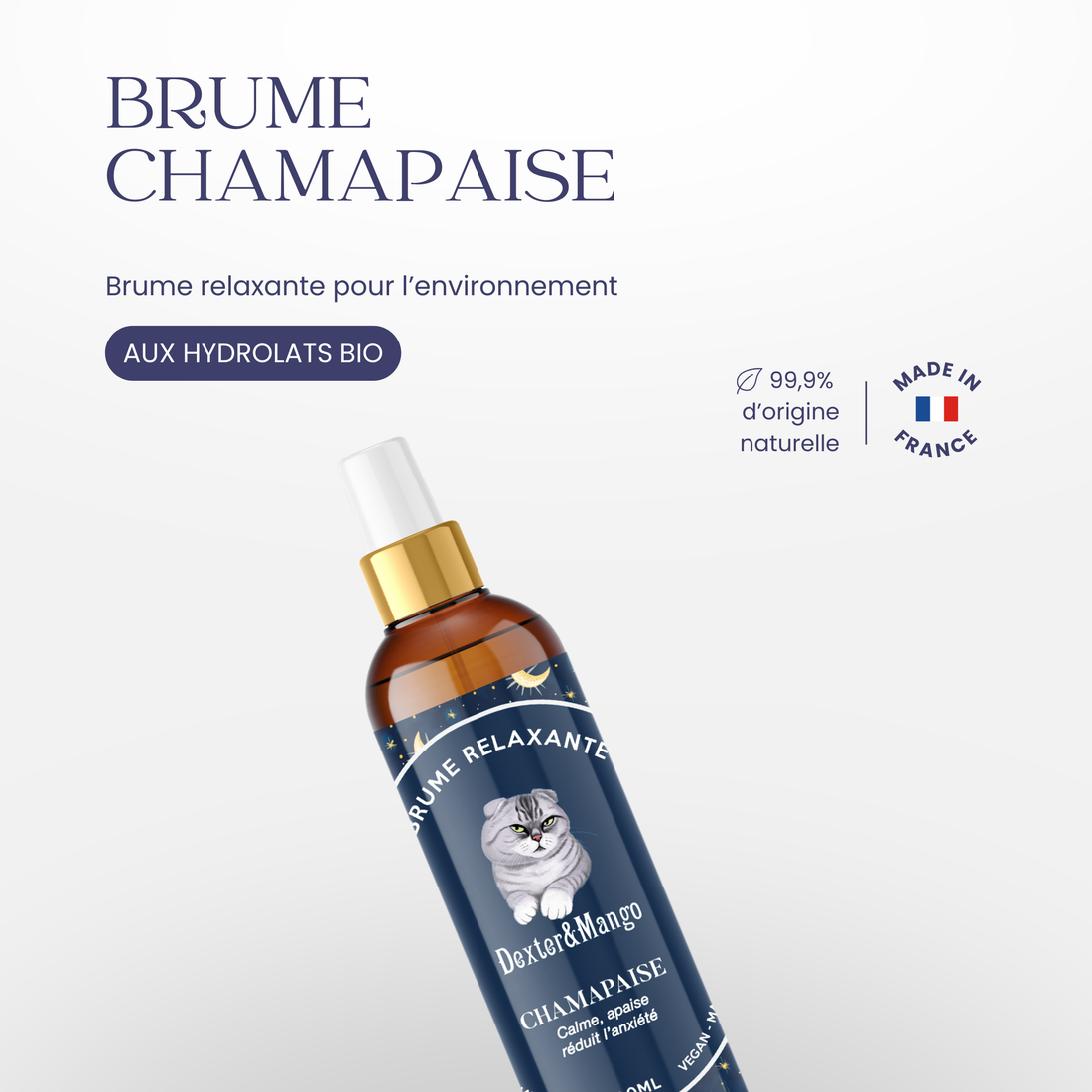 Brume Chamapaise 99,9 % naturelle à base d’hydrolats bio, fabriquée en France