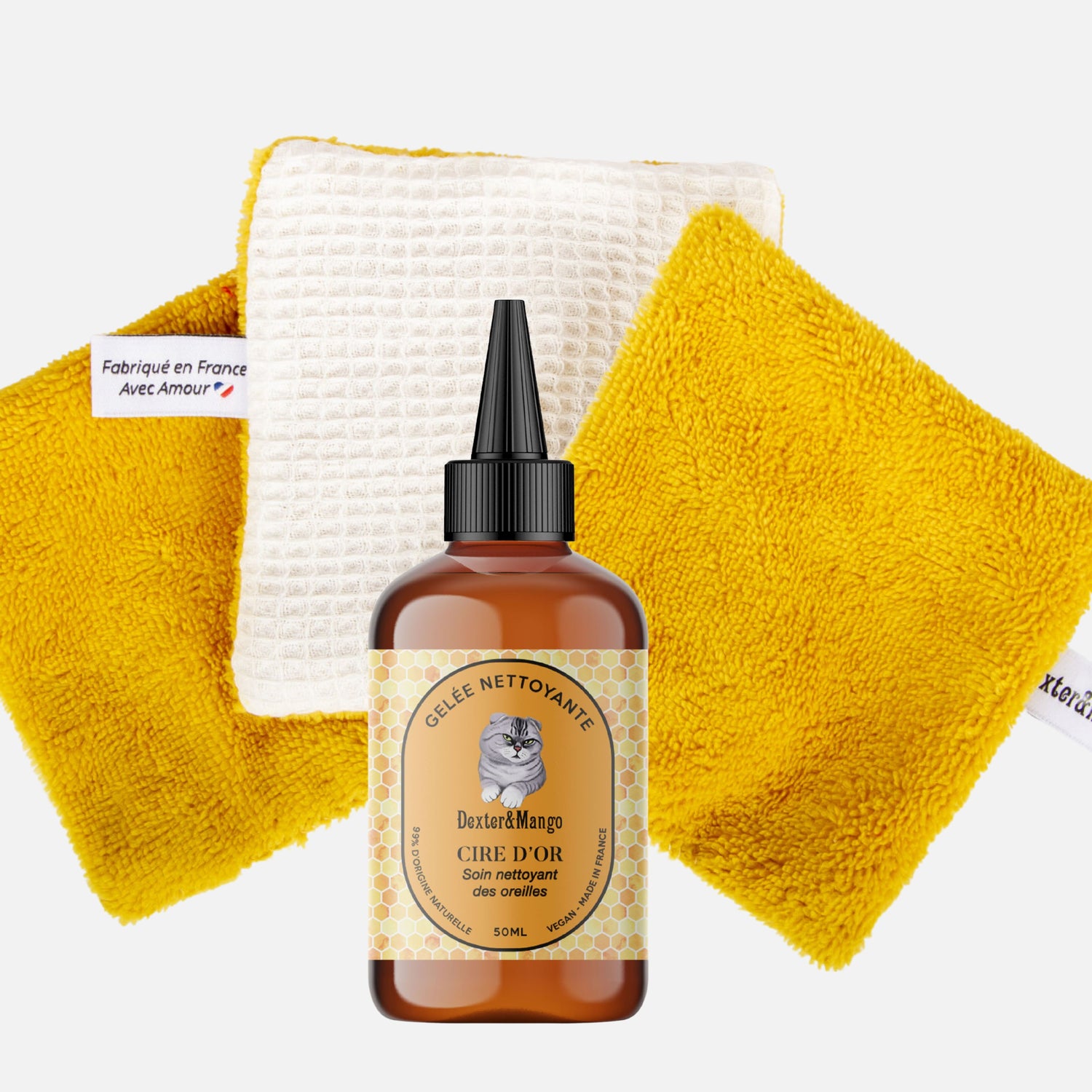  Gelée nettoyante Cire d’Or pour chat avec lingettes lavables Dexter &amp; Mango