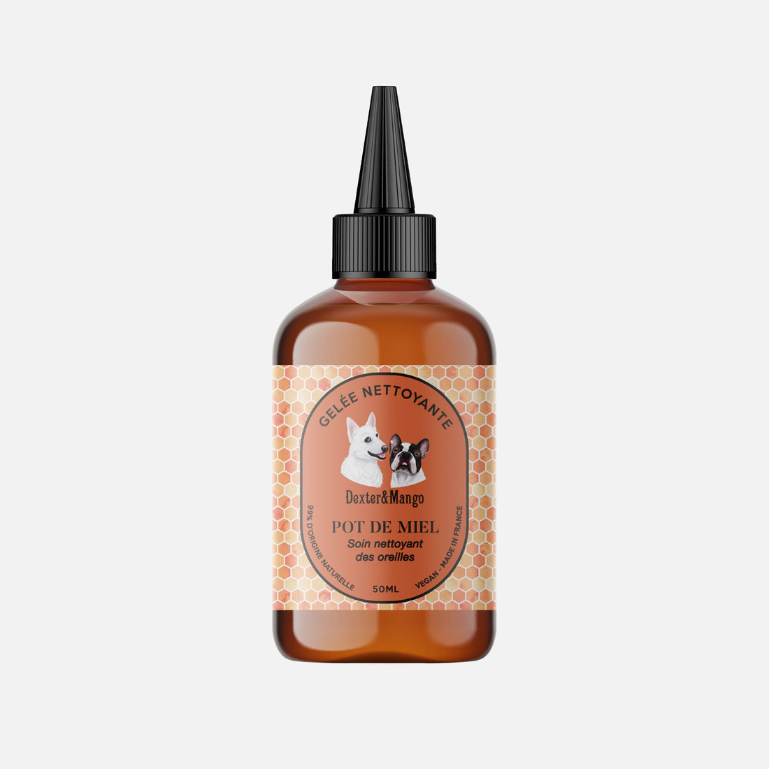 Flacon de gelée nettoyante pour oreilles de chien Pot de Miel – Soin naturel
